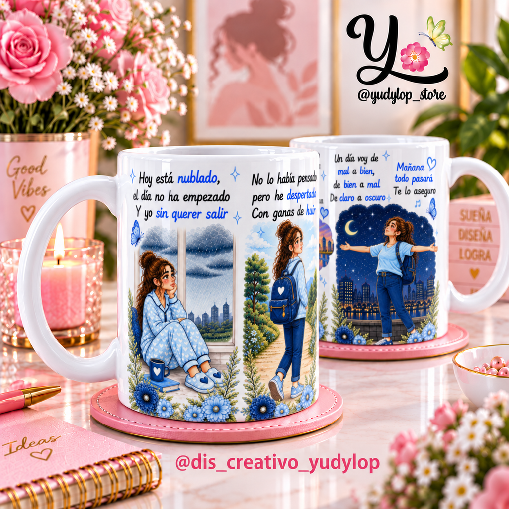 Plantilla Digital para tazas de 110z canción "De Bien a Mal" Kany García